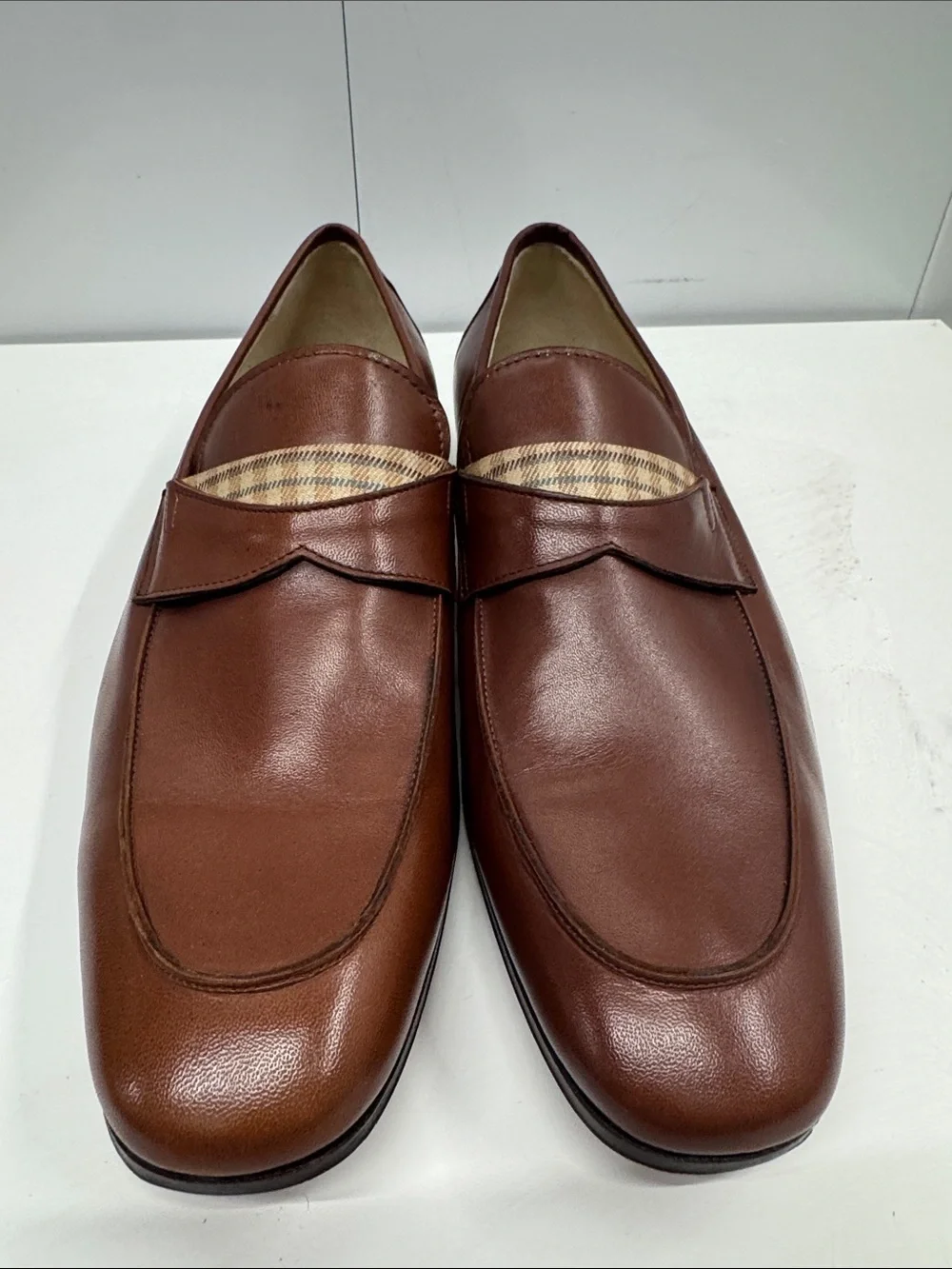 Caporicci Brown calf Leather Penny Loafers size 10 1/2